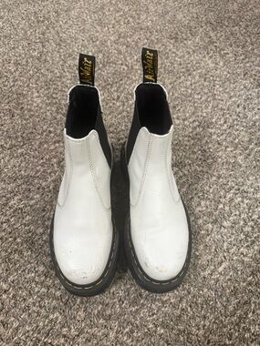 Dr. Martens White and Black Chelsea Ankle Boots